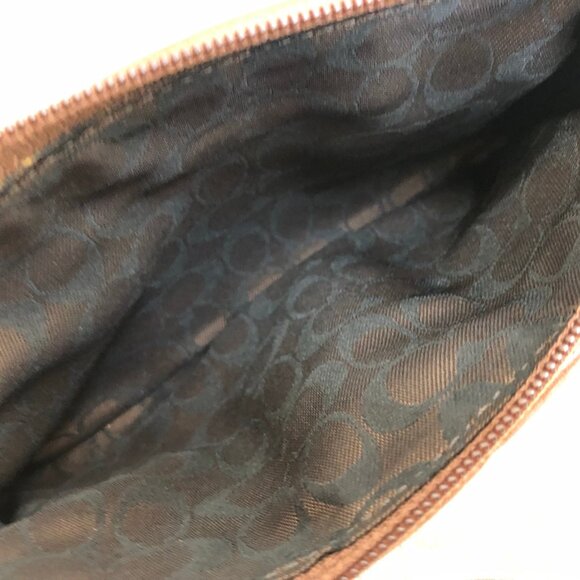 SOLD ~ Vintage Coach Corset Laced Wristlet 7139 Rust Suede and Brown Leather EUC - Picture 6 of 10